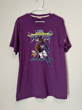 Homage NFL Blitz Minnesota Vikings Justin Jefferson XL Purple T-shirt